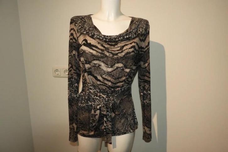 Joseph Ribkoff truitje stretch strik band in print mt M, Kleding | Dames, T-shirts, Zo goed als nieuw, Maat 38/40 (M), Overige kleuren