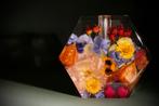 Prachtige unieke hexagoon met echte bloemen en vaasje, Het Wonder Atelier, Nieuw, Ophalen of Verzenden, Info@hetwonderatlier.nl
