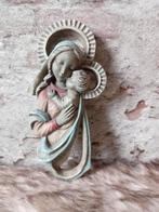 Oude brocante muurhanger Maria met Jezus, Antiek en Kunst, Antiek | Religie, Ophalen of Verzenden