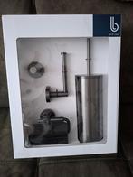Nieuwe 4-delige toiletaccessoiresset gun metal, Ophalen of Verzenden, Nieuw, Overige kleuren, Overige typen