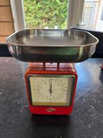 Wesco Retro Weegschaal Rood met Klok, Witgoed en Apparatuur, Weegschalen, Keukenweegschaal, Ophalen of Verzenden, Gebruikt, Minder dan 10 kg