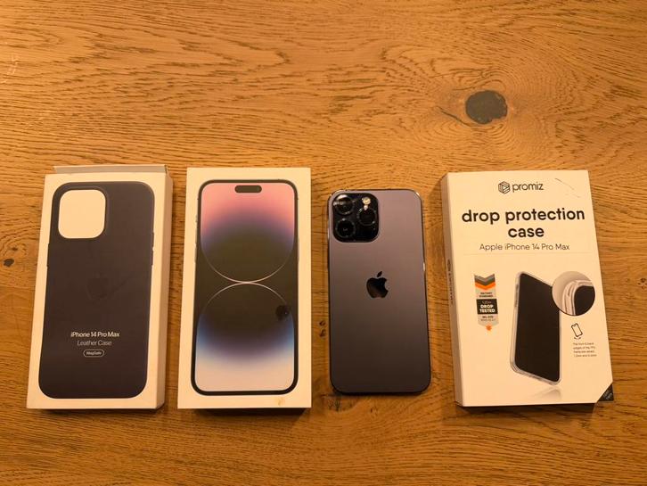 Apple iPhone 14 Pro Max 128gb Deep Purple Paars topstaat, Telecommunicatie, Mobiele telefoons | Apple iPhone, Zo goed als nieuw