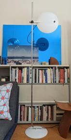 Vintage design vloerlamp disk zeldzaam jaren 80's, Huis en Inrichting, Lampen | Vloerlampen, Ophalen, Gebruikt, Metaal, 150 tot 200 cm