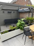 Wit polyester plantenbak inclusief tropische planten, Ophalen, Minder dan 30 cm, 100 cm of meer, Zo goed als nieuw