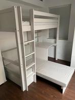 Mooie witte hoogslaper met (slaap)bankje en bureau, Ophalen, 100 cm, Hoogslaper, Eenpersoons