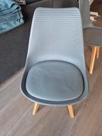 4 Grijze Kuipstoelen Eetkamer, Huis en Inrichting, Gebruikt, Vier, Ophalen, Hout