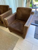 2 fauteuils Lloyd Loom, Ophalen, Gebruikt, 50 tot 75 cm, Riet of Rotan