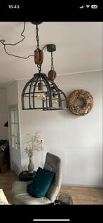 Industriële Hanglampen (2x) - Excl. Lampen, Huis en Inrichting, Lampen | Hanglampen, Ophalen, Gebruikt, Metaal, Minder dan 50 cm