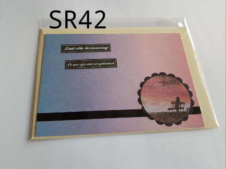 Laat elke herinnering, Condoleance kaart (SR42), Hobby en Vrije tijd, Kaarten | Zelfgemaakt, Nieuw, Overige thema's, Ophalen