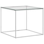 -63%! SHOWMODEL Salontafel RVS/glas 50x50 cm bijzettafel, Nieuw, Overige materialen, Minder dan 45 cm, Minder dan 55 cm