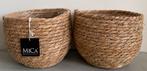 2 rieten plantenbakken, Tuin en Terras, Bloembakken en Plantenbakken, Overige materialen, Minder dan 30 cm, Rond, Nieuw