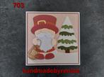 Nr. 703 Handgemaakte kerstkaart gnome, Ophalen of Verzenden, Nieuw, Overige thema's