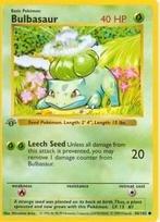 Bulbasaur Eerste Editie Pokémon Kaart, Hobby en Vrije tijd, Verzamelkaartspellen | Pokémon, Ophalen of Verzenden, Nieuw, Losse kaart