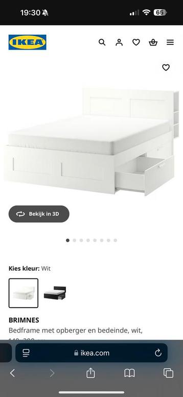 Brimnes bed en achterwand