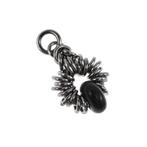 32mm Zwarte Agaatsteen Hanger Unisex Gepolijst RVS Uniek, Overige materialen, Birgitta-Gracht 33, 6465 EL Kerkrade, Nederland