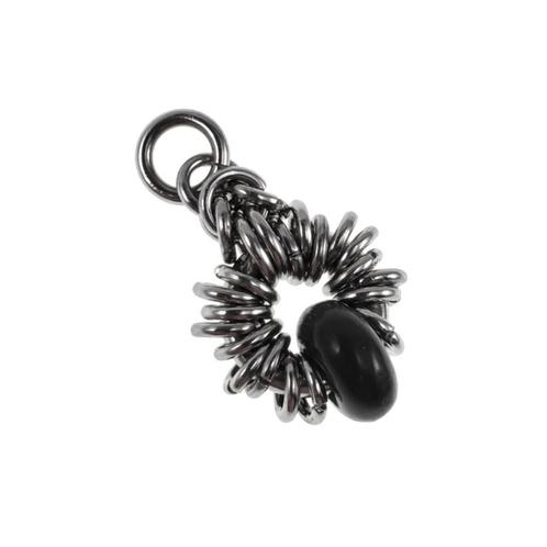 32mm Zwarte Agaatsteen Hanger Unisex Gepolijst RVS Uniek, Sieraden, Tassen en Uiterlijk, Kettinghangers, Nieuw, Overige materialen