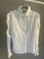 Mooie witte blouse met roezels, maat XL, ZGAN !!, Ophalen of Verzenden, Wit, Zo goed als nieuw, Maat 46/48 (XL) of groter