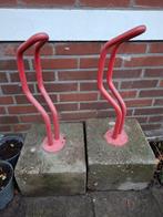 Fietsenrek 2 standaard rood metaal, Tuin en Terras, Tuinpoorten, Ophalen, Gebruikt, Minder dan 100 cm, Draaipoort
