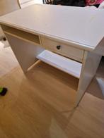 Wit bureau met bureaustoel en kussen, Huis en Inrichting, Ophalen, Gebruikt, Bureau