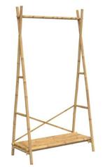 Kledingrek opbergrek bamboe met schap GRATIS VERZONDEN!, Verzenden, Nieuw