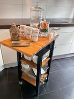 Keukentrolley Werkbank Black & Wood & Tuigleer Trolley, Huis en Inrichting, Ophalen of Verzenden, Zo goed als nieuw