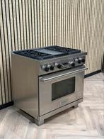 Wolf Dual Fuel Professioneel Fornuis + 91cm ZWARTE KNOPPEN, Witgoed en Apparatuur, Fornuizen, Warmhoudplaat, 60 cm of meer, Ophalen of Verzenden