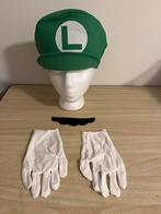 Luigi Kostuum - Pet, Plaksnor & Handschoenen, Kleding | Heren, Carnaval, Overige maten, Ophalen of Verzenden, Zo goed als nieuw