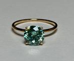 Gouden ring met groene fancy vivid green diamant van 2.19ct!, Nieuw, Ophalen of Verzenden, 17 tot 18, Met edelsteen