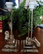 Twee vintage tafellamp van plexiglas perspex, Ophalen of Verzenden