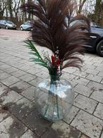 Glazen vaas met deco, Ophalen of Verzenden, Overige kleuren, Glas, Minder dan 50 cm