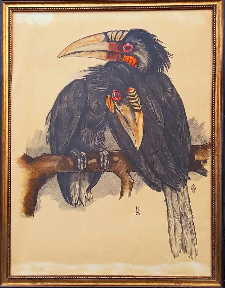 Grote Litho schilderij Bernard(Berend) Sluyterman(1900–1999), Antiek en Kunst, Kunst | Litho's en Zeefdrukken, Ophalen of Verzenden