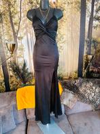 Elegante prachtige zwarte jurk met split maat S, Italy, Party, Nieuw, Ophalen of Verzenden