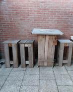 Statafel met 3 krukken, Ophalen, Gebruikt