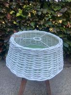 Rieten lampenkap, wit, H 19 cm., 25 tot 50 cm, Wit, Rond, Ophalen of Verzenden
