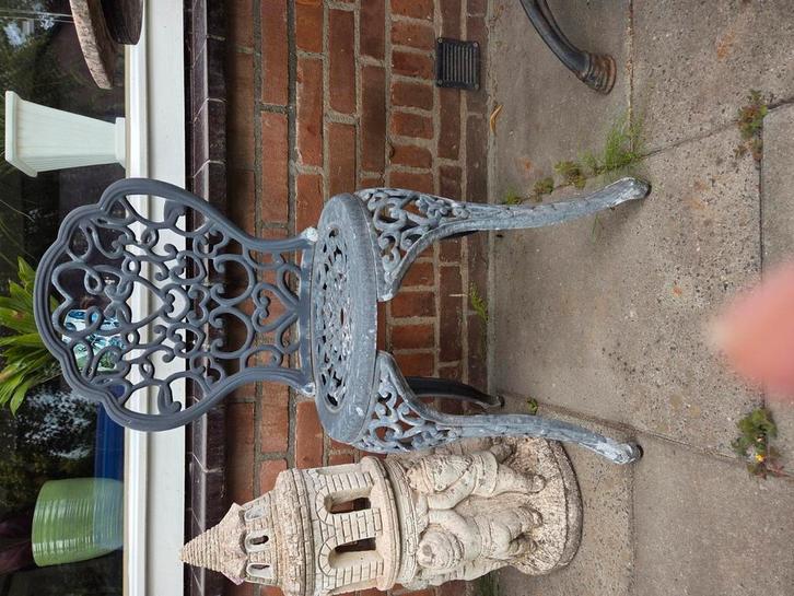 Brocant gietijzeren tuin setje, Tuin en Terras, Tuinmeubel-accessoires, Gebruikt, Ophalen