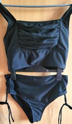 Leuke bikini set - Zwart geplooide top + broekje - Mt 36/38, Ophalen of Verzenden, Nieuw, Zwart, Bikini