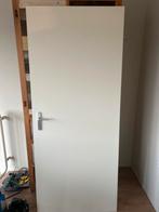 Witte binnendeur met deurklink opdekdeur, Ophalen, Gebruikt, 80 tot 100 cm, Binnendeur