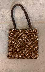 Galatasje, gouden palletten. Sjiek de friemel, Ophalen of Verzenden, Zo goed als nieuw, Bruin, Avondtasje