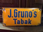 Emaille reclamebord J.Gruno’s Tabak Groningen, Ophalen of Verzenden, Gebruikt, Reclamebord