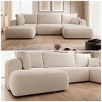 Hoekbank Nela🧸Teddy Bouclé Stof 366x176x176 NU €670  NIEUW!, Hoekbank, Ophalen of Verzenden, Vierpersoons of meer, 300 cm of meer