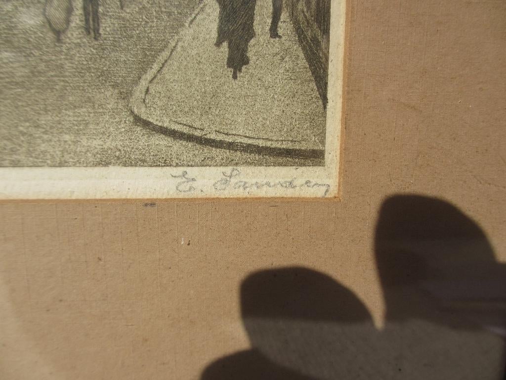 Antieke ets Eduard Sanders 1925 / 1930, Antiek en Kunst, Kunst | Etsen en Gravures, Ophalen of Verzenden