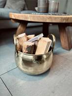 Antieke ketel messing koper emmer houtemmer of plantenpot, Ophalen of Verzenden