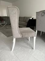 6 Grijze Velvet Eetkamerstoelen, Huis en Inrichting, Stoelen, Ophalen, Zo goed als nieuw, Grijs, Vijf, Zes of meer stoelen