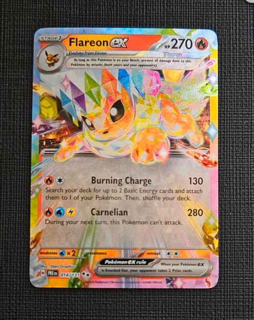 Pokémon TCG - Flareon ex - Prismatic Evolutions, Hobby en Vrije tijd, Verzamelkaartspellen | Pokémon, Ophalen of Verzenden