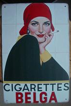 BELGA SIGARETTEN REKLAME -METAAL-, Ophalen of Verzenden, Gebruikt, Reclamebord