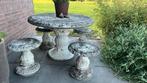 Landelijk/brocante massieve betonnen sier tuinset, Tuin en Terras, Tuinsets en Loungesets, Ophalen, Gebruikt, Eettafel, Tuinset