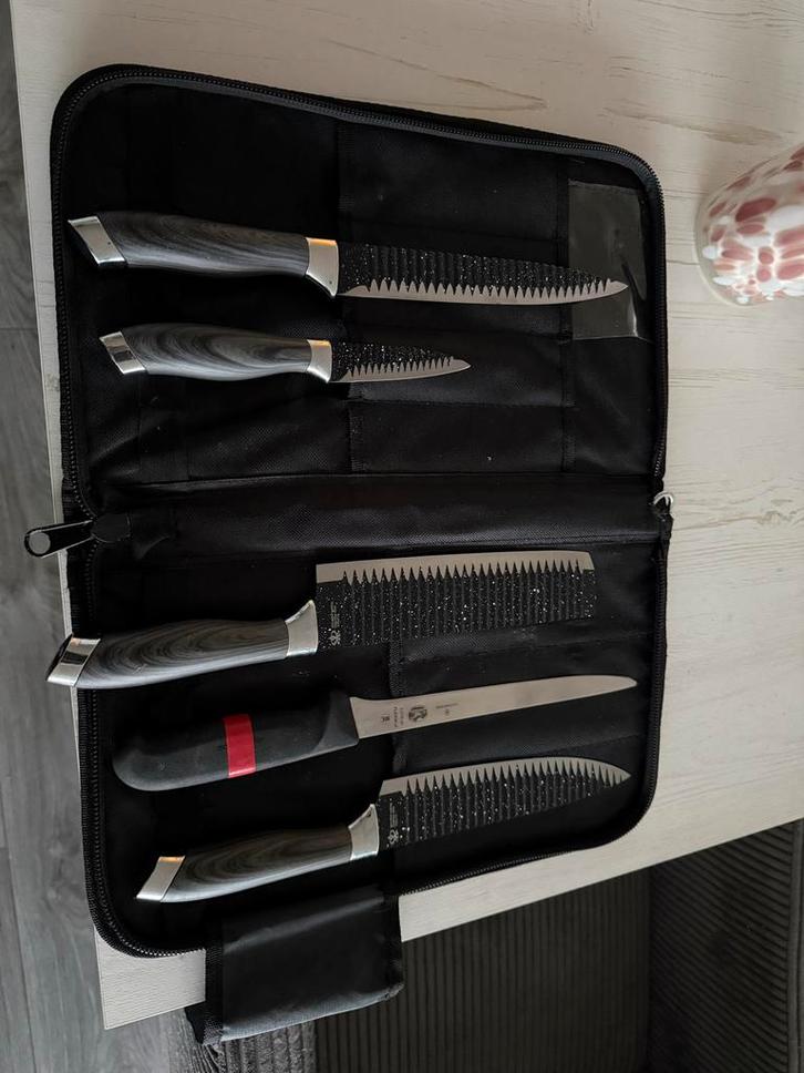 Professionele Messenset Horeca, Huis en Inrichting, Keuken | Bestek, Zo goed als nieuw, Bestekset, Rvs of Chroom, Ophalen of Verzenden