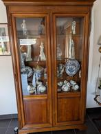 Te koop TEAB: Kersen houten Vitrinekast, Huis en Inrichting, Kasten | Vitrinekasten, Ophalen, 100 tot 150 cm, 200 cm of meer, 25 tot 50 cm