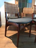 Set 4 E. Knudsen Jensen & Lykkegaard stoel vintage Deens, Ophalen, Gebruikt, Bruin, Nvt
