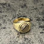 14k gouden heren zegelring prachtige ring, Ophalen of Verzenden